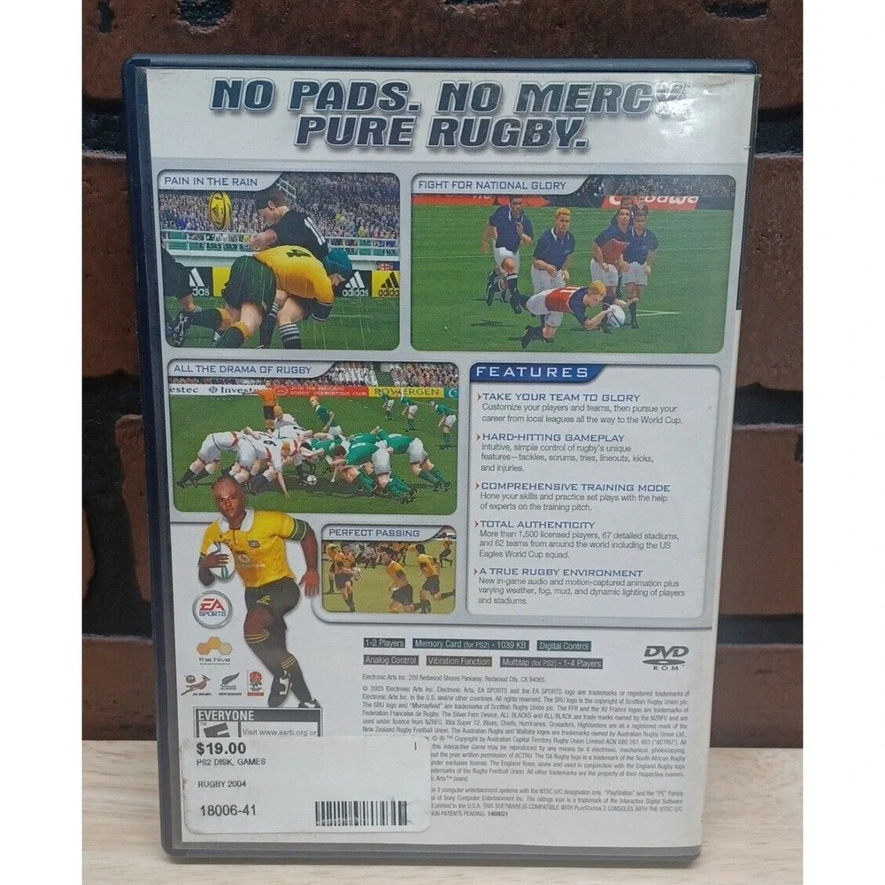 Rugby 2004 (Sony PlayStation 2, 2003) Tested complete PS2 everyone EA sports
